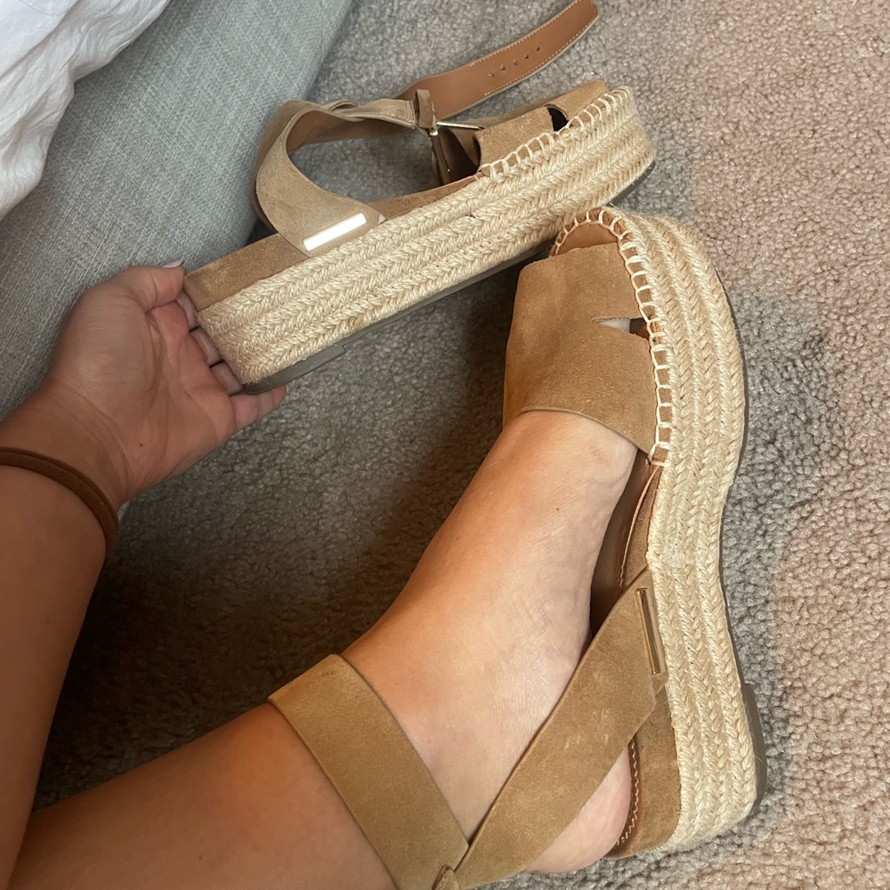 Women's Tan Espadrille Sandals Sarto SZ 7